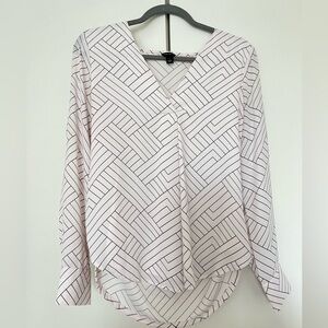 Ann Taylor Striped Long Sleeve Blouse
